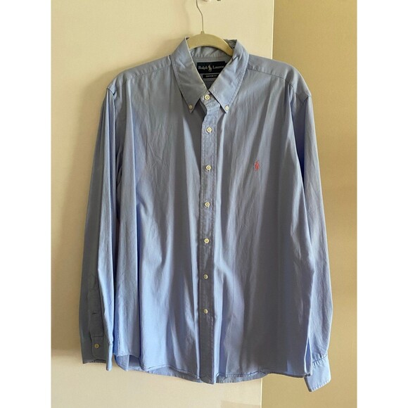 Ralph Lauren Polo Button Down Shirt Custom Fit Mens Size XL - Picture 1 of 7